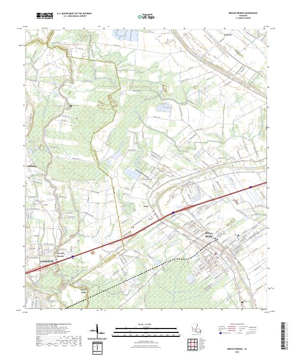 Breaux Bridge, LA — USGS 7.5-minute topo (2024)