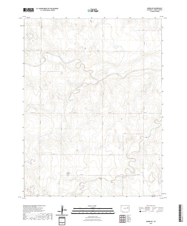 Arriba NE, CO — USGS 7.5-minute topo (2022)