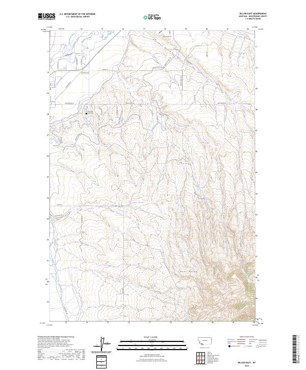 Dillon East, MT — USGS 7.5-minute topo (2024)