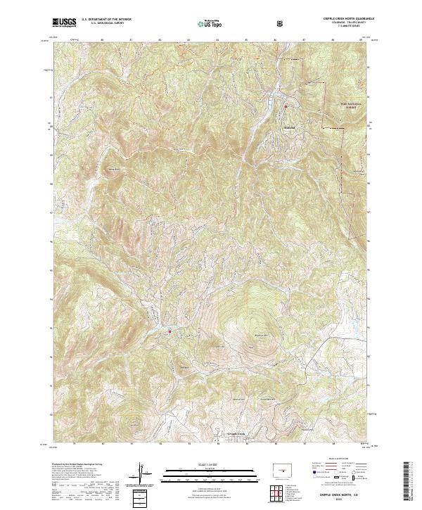 Cripple Creek North, CO — USGS 7.5-minute topo (2022)