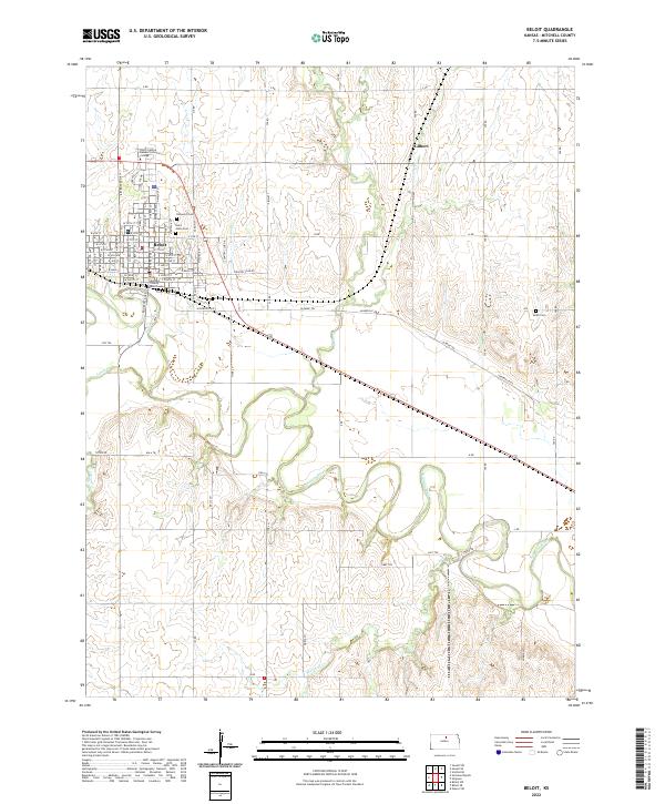 Beloit, KS — USGS 7.5-minute topo (2022)