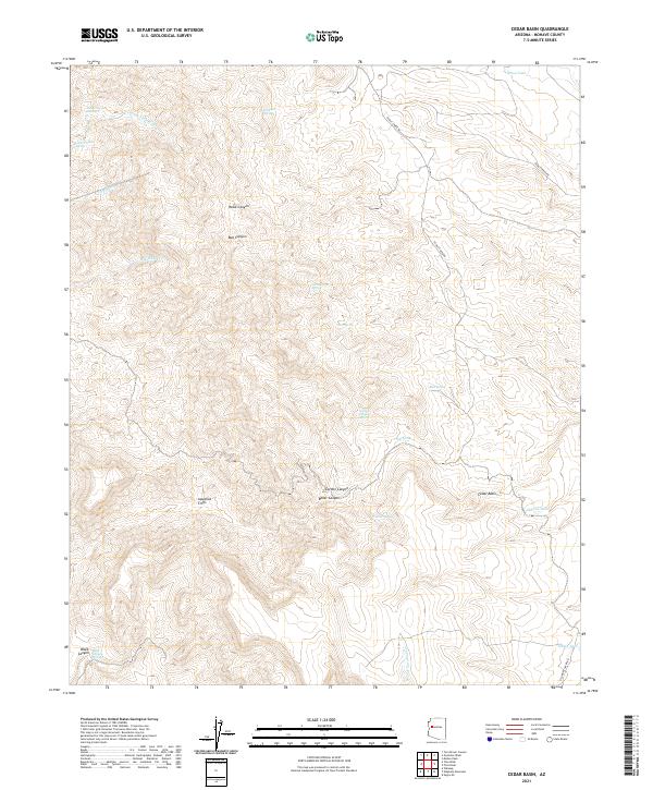 Cedar Basin, AZ — USGS 7.5-minute topo (2021)