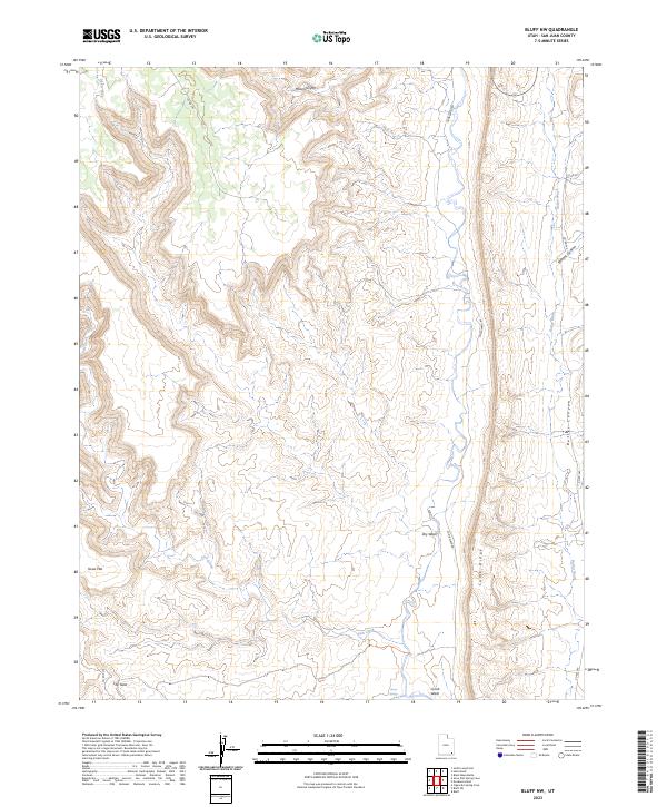 Bluff NW, UT — USGS 7.5-minute topo (2023)