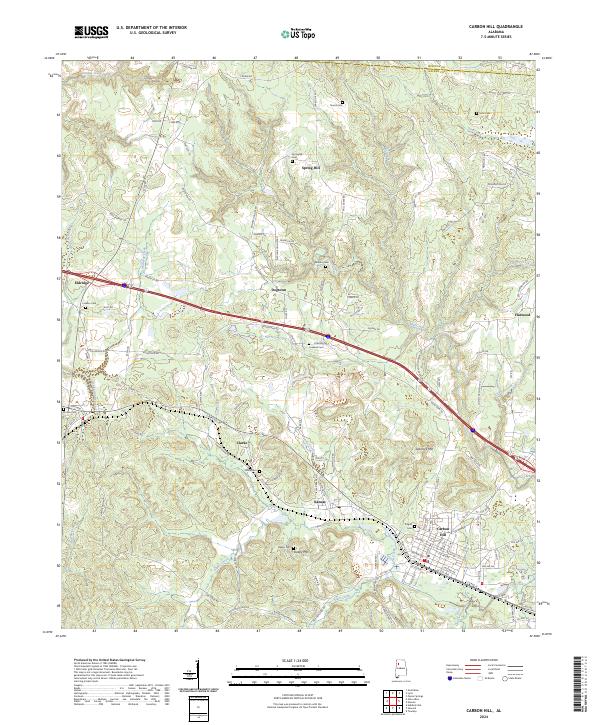 Carbon Hill, AL — USGS 7.5-minute topo (2024)