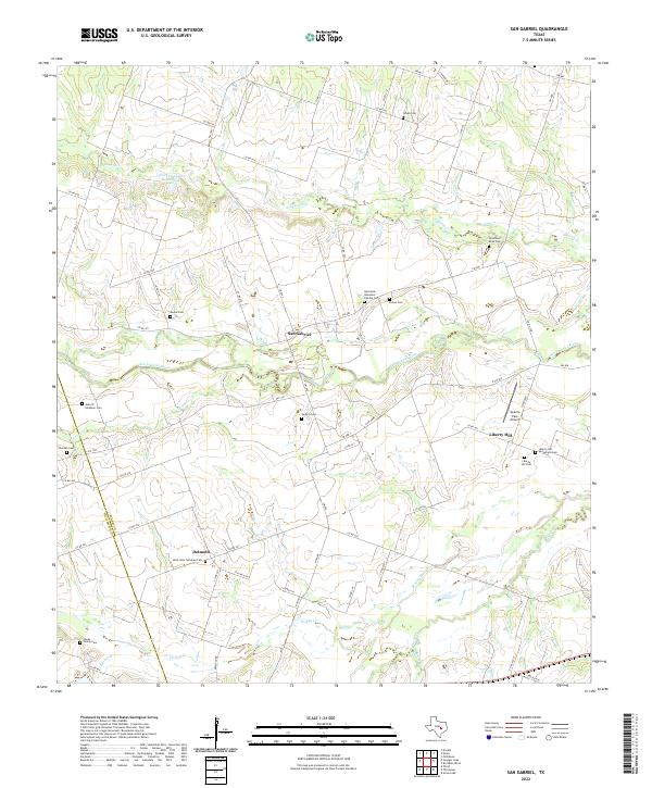 San Gabriel, TX — USGS 7.5-minute topo (2022)