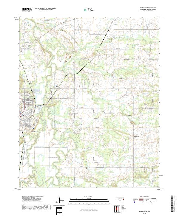 Poteau East, OK — USGS 7.5-minute topo (2022)