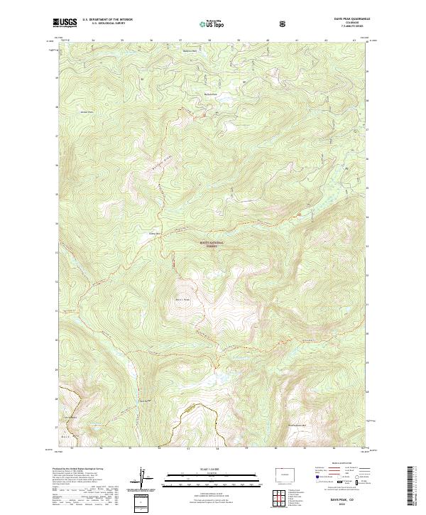 Davis Peak, CO — USGS 7.5-minute topo (2022)
