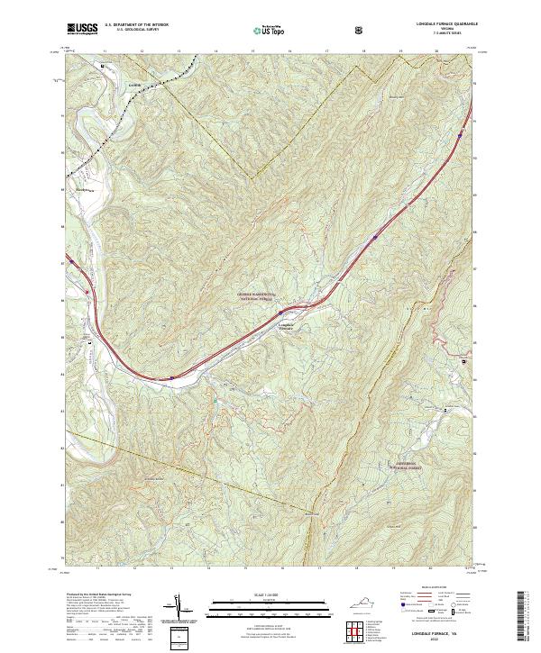 Longdale Furnace, VA — USGS 7.5-minute topo (2022)