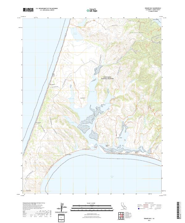 Drakes Bay, CA — USGS 7.5-minute topo (2021)