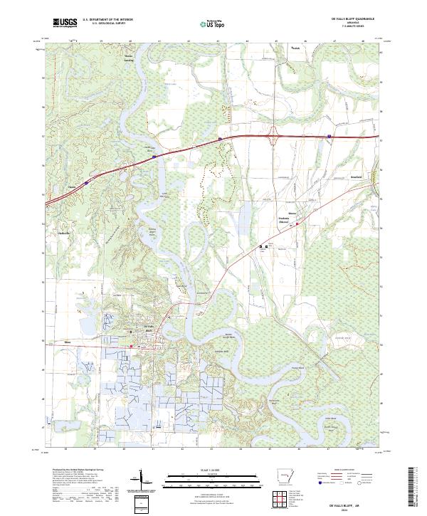 De Valls Bluff, AR — USGS 7.5-minute topo (2024)