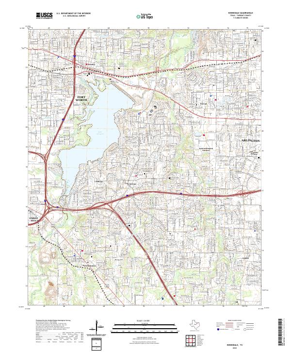 Kennedale, TX — USGS 7.5-minute topo (2022)