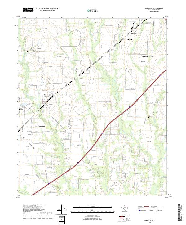 Greenville SW, TX — USGS 7.5-minute topo (2022)
