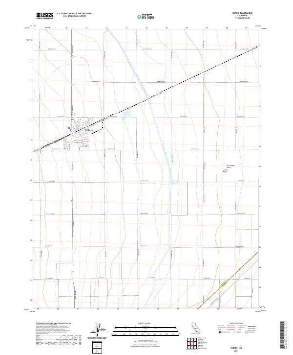 Huron, CA — USGS 7.5-minute topo (2021)