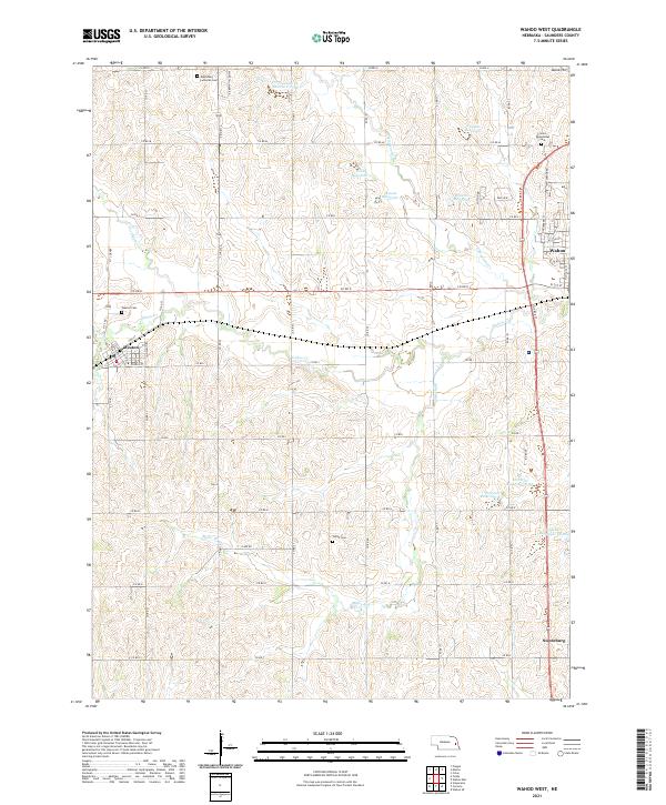 Wahoo West, NE — USGS 7.5-minute topo (2021)