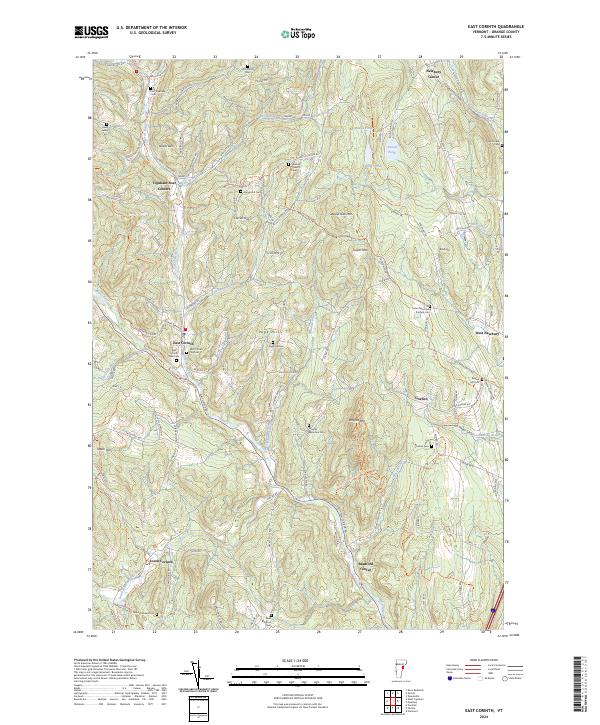 East Corinth, VT — USGS 7.5-minute topo (2024)