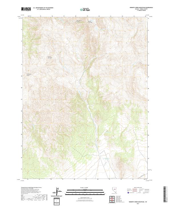 Roberts Creek Mountain, NV — USGS 7.5-minute topo (2021)