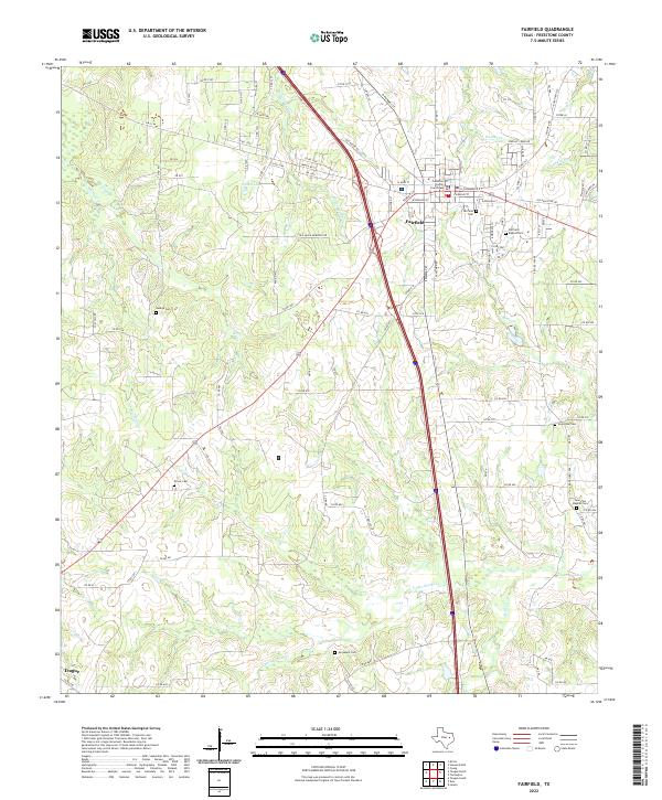 Fairfield, TX — USGS 7.5-minute topo (2022)