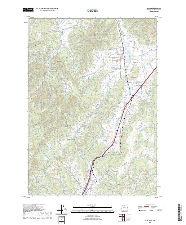 Yoncalla, OR — USGS 7.5-minute topo (2023)