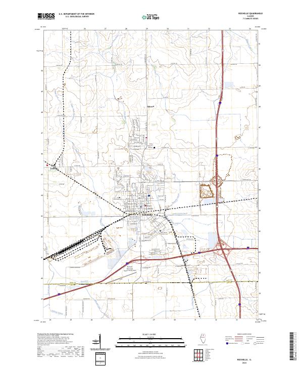 Rochelle, IL — USGS 7.5-minute topo (2024)