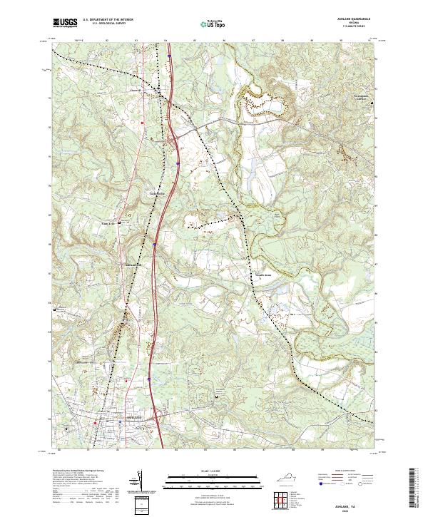 Ashland, VA — USGS 7.5-minute topo (2022)