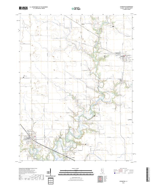 Lovington, IL — USGS 7.5-minute topo (2024)
