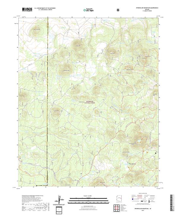 Sponseller Mountain, AZ — USGS 7.5-minute topo (2021)