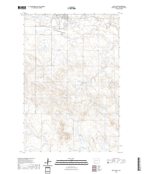 Mott South, ND — USGS 7.5-minute topo (2024)