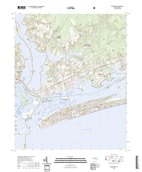 Swansboro, NC — USGS 7.5-minute topo (2022)