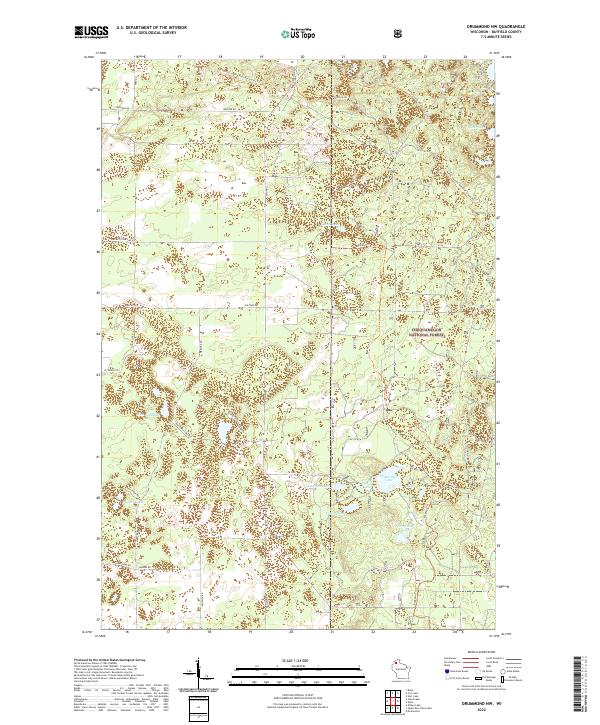 Drummond NW, WI — USGS 7.5-minute topo (2022)