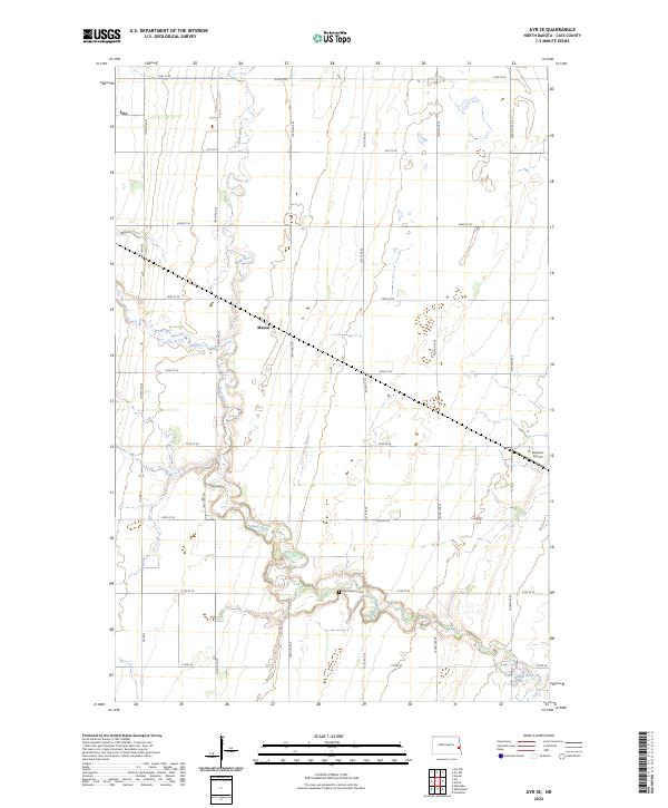 Ayr SE, ND — USGS 7.5-minute topo (2024)