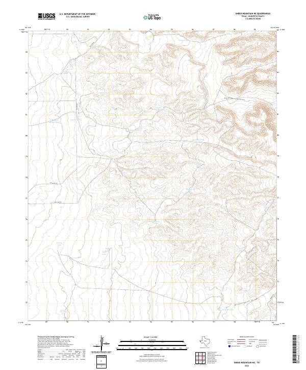Sneed Mountain NE, TX — USGS 7.5-minute topo (2022)