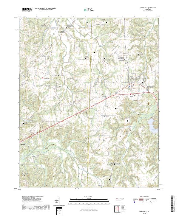 Whiteville, TN — USGS 7.5-minute topo (2022)