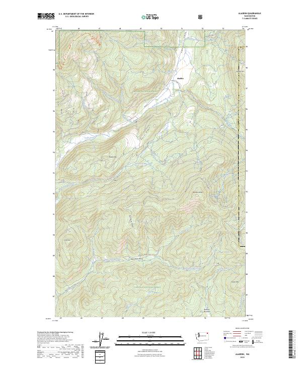 Aladdin, WA — USGS 7.5-minute topo (2023)