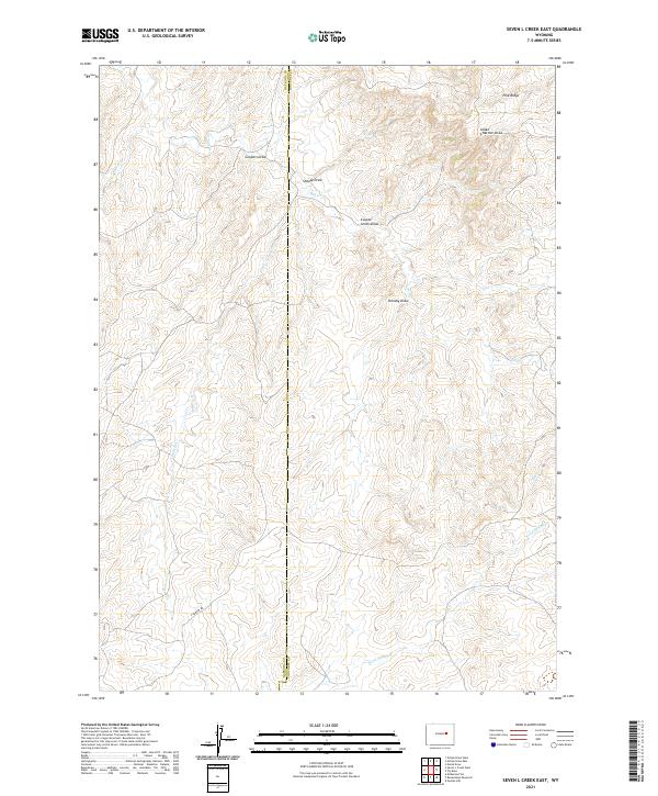 Seven L Creek East, WY — USGS 7.5-minute topo (2021)