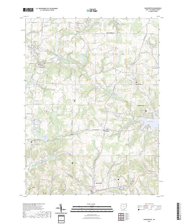 Hanoverton, OH — USGS 7.5-minute topo (2023)