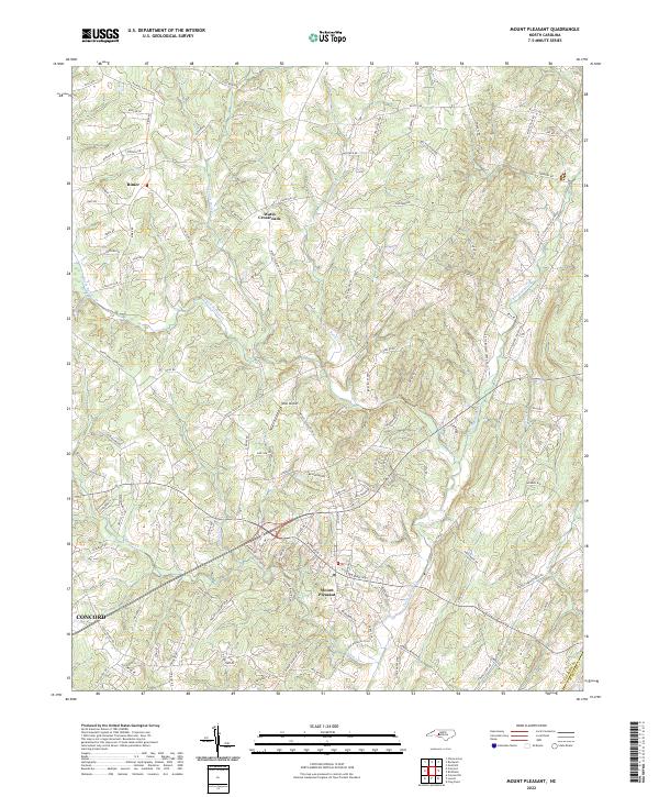 Mount Pleasant, NC — USGS 7.5-minute topo (2022)