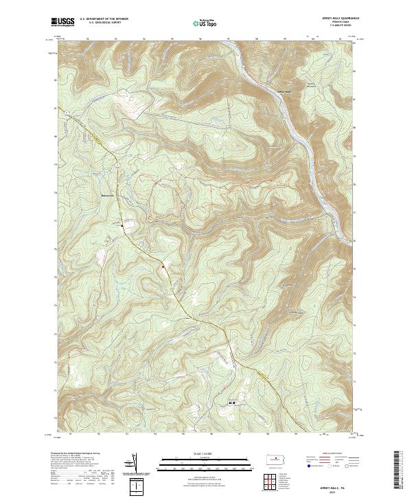 Jersey Mills, PA — USGS 7.5-minute topo (2023)