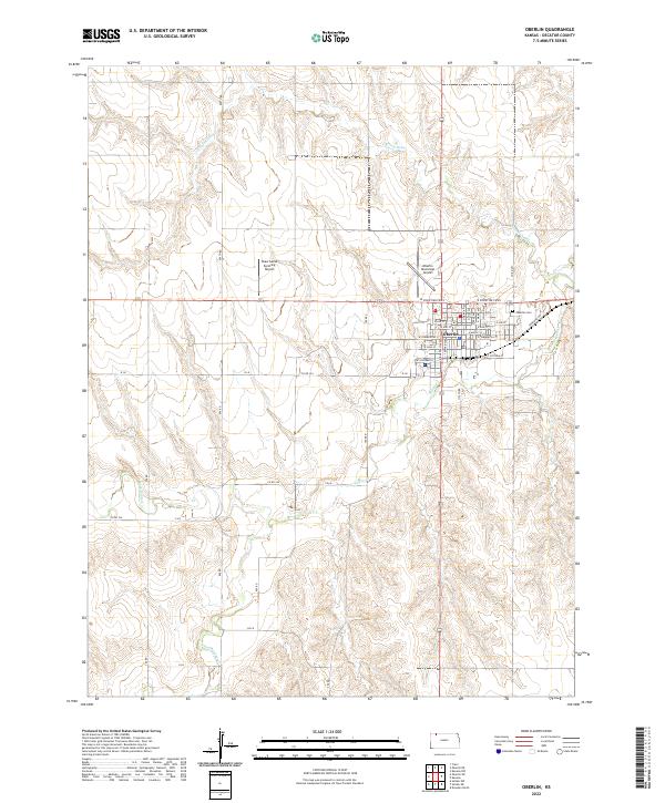 Oberlin, KS — USGS 7.5-minute topo (2022)