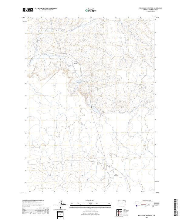 Rockhouse Reservoir, OR — USGS 7.5-minute topo (2023)