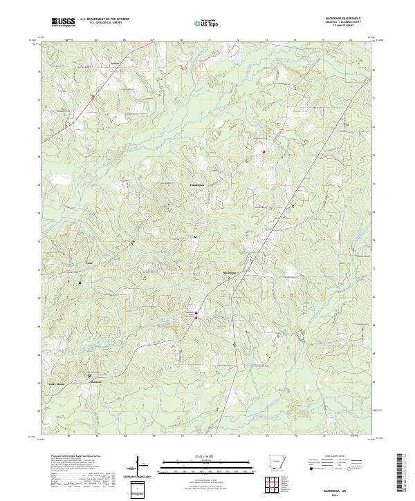 Macedonia, AR — USGS 7.5-minute topo (2024)