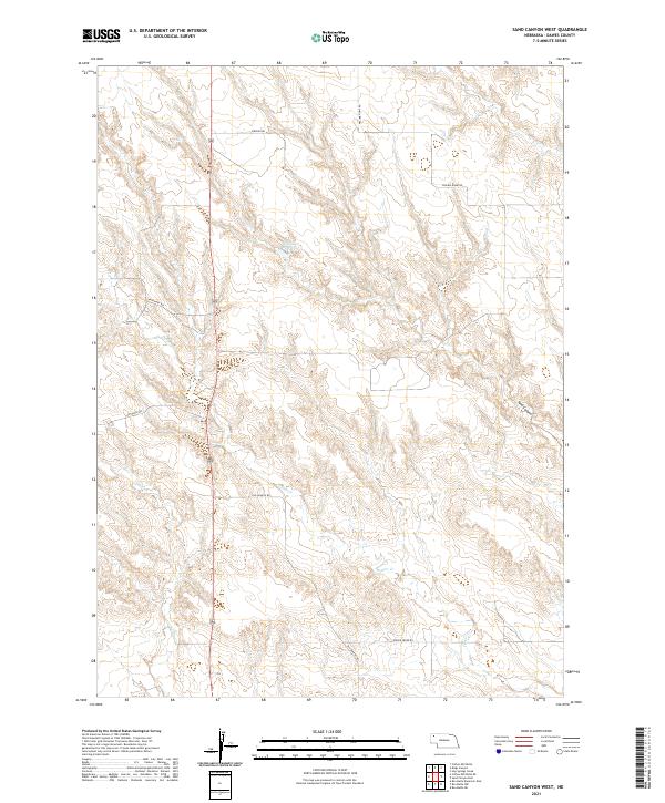 Sand Canyon West, NE — USGS 7.5-minute topo (2021)
