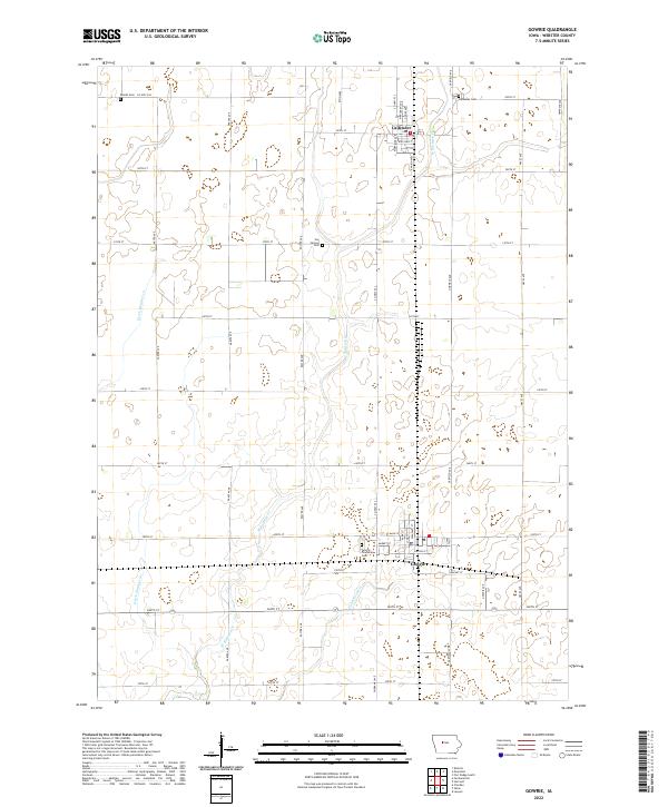 Gowrie, IA — USGS 7.5-minute topo (2022)