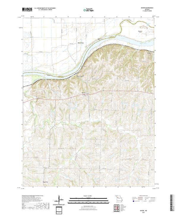 Dover, MO — USGS 7.5-minute topo (2021)