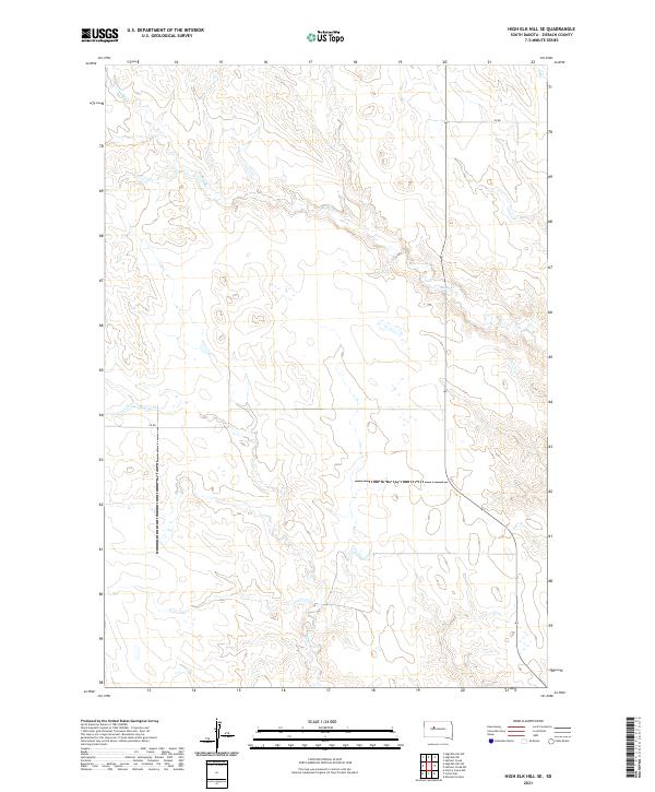 High Elk Hill SE, SD — USGS 7.5-minute topo (2021)