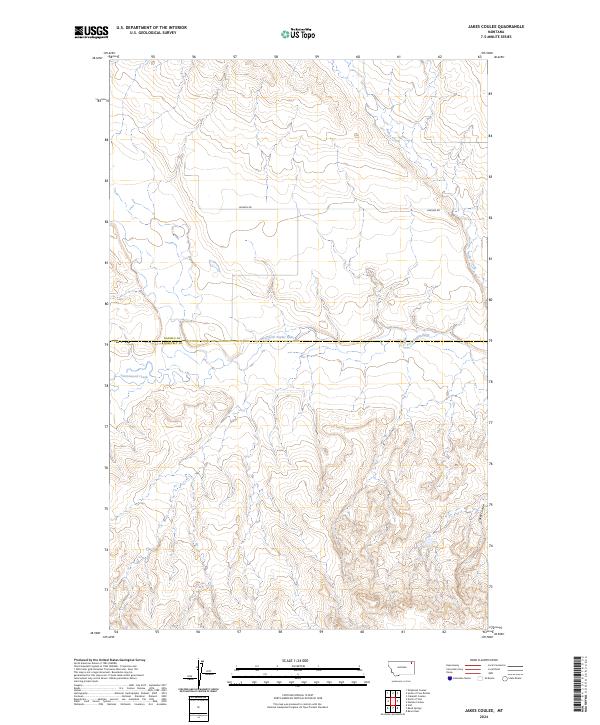 Jakes Coulee, MT — USGS 7.5-minute topo (2024)