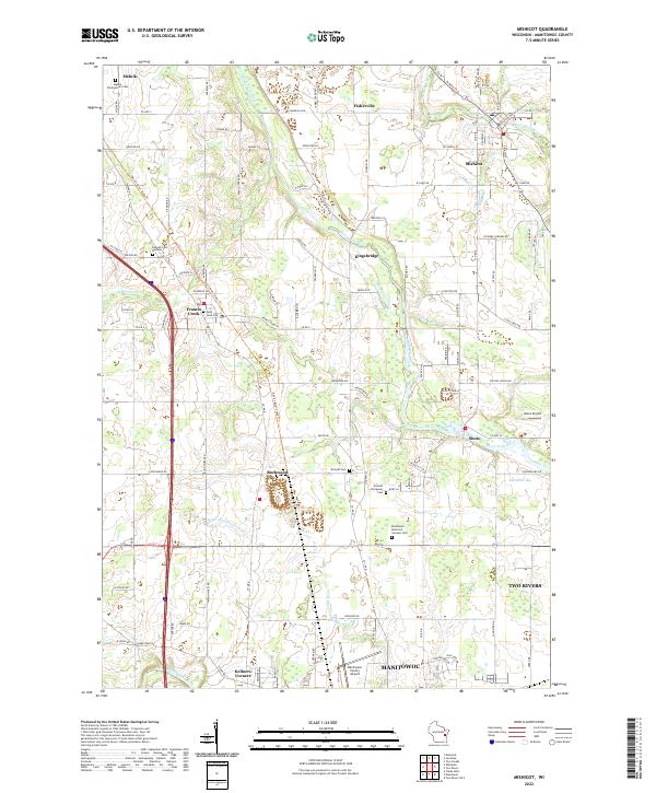 Mishicot, WI — USGS 7.5-minute topo (2022)