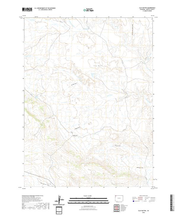 Clay Buttes, CO — USGS 7.5-minute topo (2022)