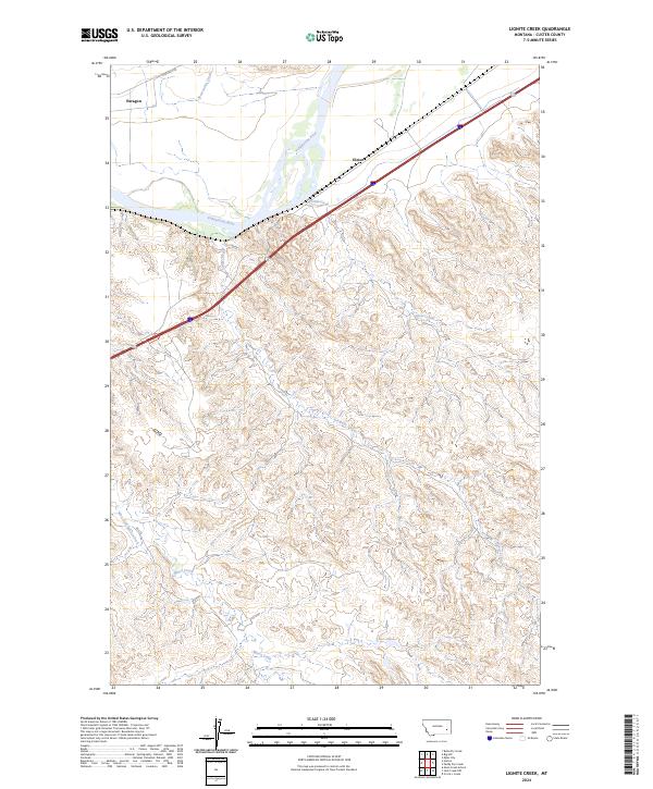Lignite Creek, MT — USGS 7.5-minute topo (2024)