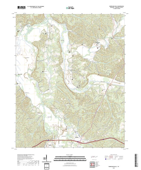 Hurricane Mills, TN — USGS 7.5-minute topo (2022)