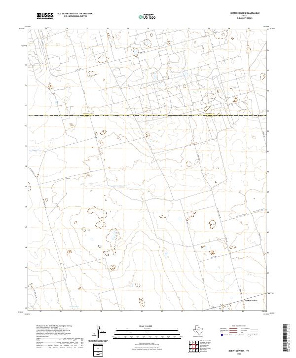 North Cowden, TX — USGS 7.5-minute topo (2022)